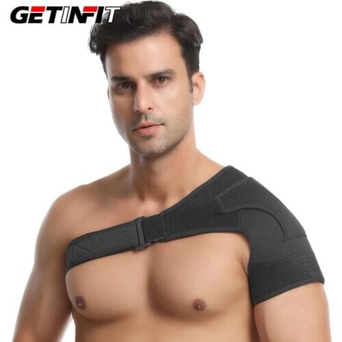 Getinfit Breathable Adjustable Left/Right Shoulder Support Bandage Protector Brace Joint Pain Injury Shoulder Strap Men/Women