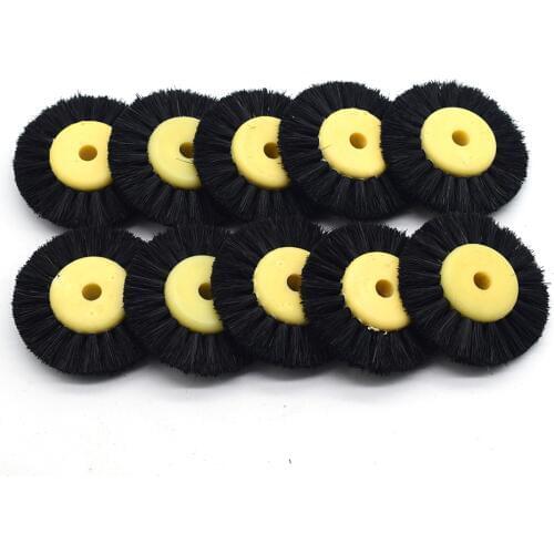 12PCS 48MM Polishing Brush Black Bristle Buffing Abrasive Brush with Yellow Plastic Center Jewelry Tools