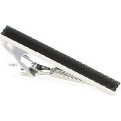 Classic Black Transparent Epoxy Woven Lattice Pattern Tie Clip Tie Bar Fathers Day Gift Tie Clip Birthday Gifts Tie Clip