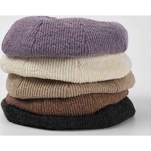 Hot Selling Hats For Women Autumn Winter Soft Polyester Solid Color Windproof Octagonal Cap Adult Unisex Cap Female Beret Hat