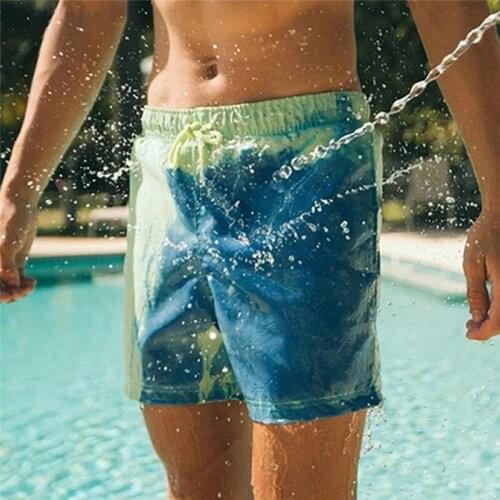 Color Changing Swim Shorts For Men Boys Bathing Suit 2020 Quick Dry Beach Swimming Trunks Water Hot Discoloration Board Shorts