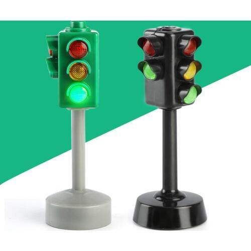 Mini Traffic Signs Road Light Block with Sound LED Children Safety Education Toy