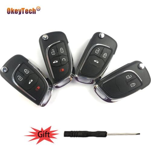OkeyTech Modified Flip Folding Replacement Car Key Shell For Chevrolet Lova Aveo Cruze For Opel Vauxhall Zafira Astra Insignia