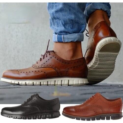 Men Casual Dress Shoes Blue Patchwork Oxford Genuine Leather Formal Shoes for Male Party Dinner British Footwear