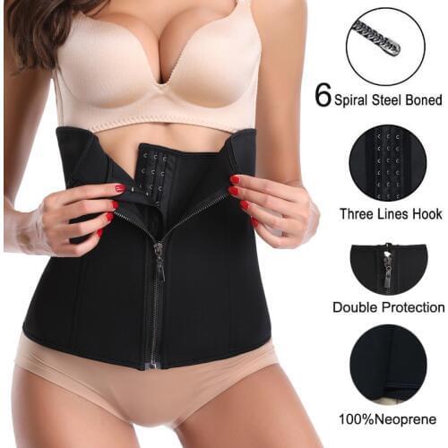 Neoprene Slimming Body Shaper Waist Trainer Steel Boned Cincher Shapewear Modeling Belt Tummy Control Sheath Reductive Strip