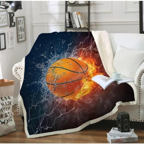 Hoodie Blanket Plush Throw Blanket 3D Basketball Printed Sherpa Fleece Microfiber Throw Blanket 2019 Drop Shipping