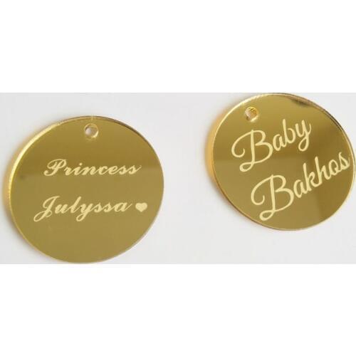 Custom Order Acrylic Engraved Mirror ,Personalized Acrylic Round Mirror with Hole For Brand Logo , Gifts Crafts Order