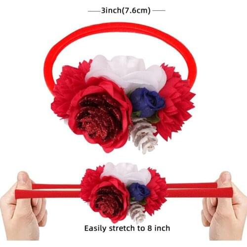 Boutique Flower headbands for girls cute bows nylon headband elastic hairbands for kids Christmas Headbands Hair Accessories