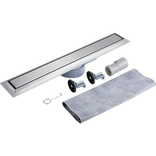 60/80/90/104CM Bathroom Floor Drain Stainless Steel Floor Shower Drain Tile Linear Long Shower Grate Bathroom Channel Tile