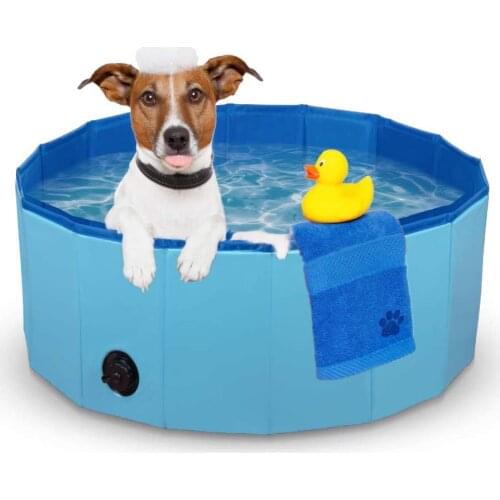 Foldable Pet Bath Tub for Small to Large Sized Dogs Outdoor PVC Swimming Bathing Tub Kiddie Pool for Dogs and Cats and Kids