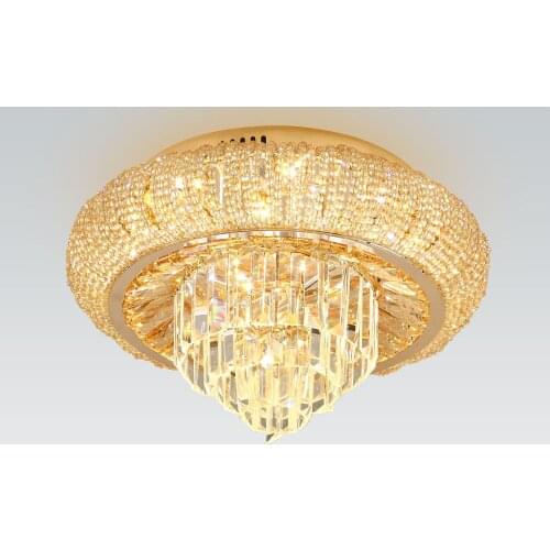 Light luxury LED crystal lamp Nordic post-modern warm bedroom study living room round ceiling lamp