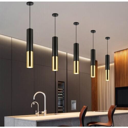 LED downlight surface mounted hanging wire restaurant front desk bar concentrating long cylindrical chandelier lamps