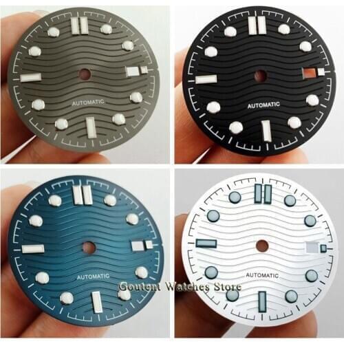 Goutent 1PCS 31mm Luminous Watch Dial Fit NH35 NH36 ETA 2836/2824 DG2813/3804 Miyota 8215 821A 82 Series Movement