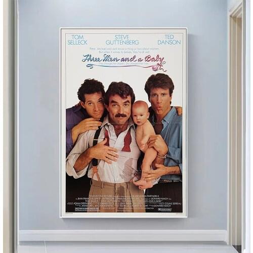 V0873 Three Men and a Baby Vintage Classic Movie Wall Silk Cloth HD Poster Art Home Decoration Gift