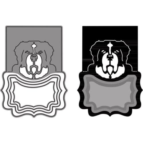 Cutting Dies Cute Animals Dog Bib Irregular Shape Rectangle For DIY Scrapbooking Embossing Album Paper Cards Dies 2021 New