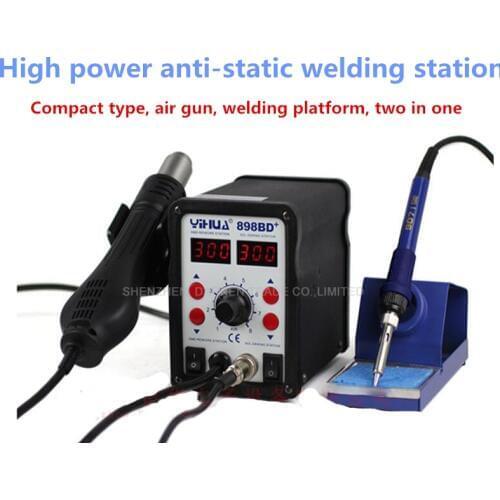 YIHUA 898BD+ 110V / 220V 700W 2 In 1 SMD Rework Soldering Station Hot Air Gun + Solder Iron