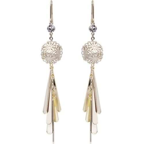 Kolczyki Cерьги 2020 тренд Boucle Oreille Femme Cережки необычные Brand Design Hollow Carved Long Tassel Earrings Jewelry