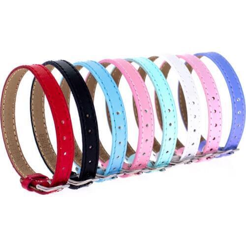 10pc 8mm Genuine Leather Wristband Real Leather bracelet 8mm*210mm Fit 8mm Slide Charms and slide letters