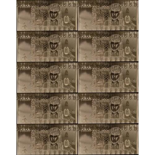 10pcs/lot Best Selling Products Oman Banknote 10 Rial 24k 999 Gold Plated Fake Souvenir Gift Collection