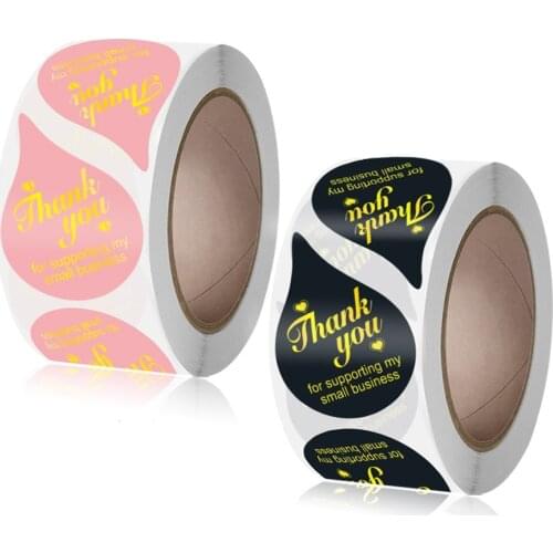 100-500pcs Christmas Day Decoration Black Powder Gold Thankyou Wedding Gift Box Decoration Envelope Seal Clip Stationery Sticker