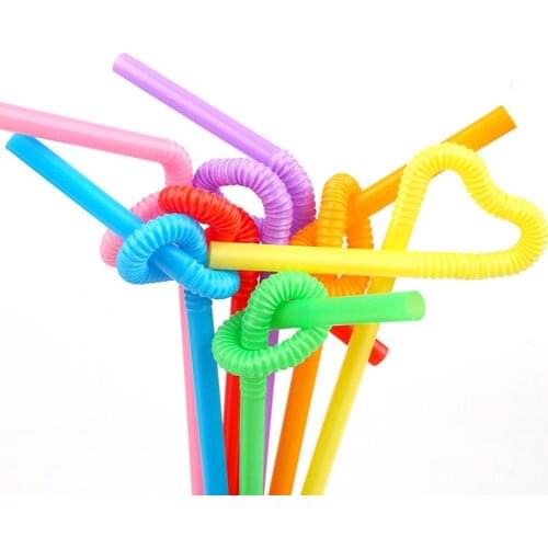 100 Packs Drinking Straws Adjustable Birthday Weeding Wedding Party Supplies Art Straws DIY Shaped Home Bar Drinking Straws