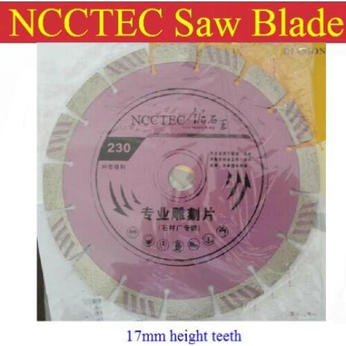 [17mm height segment] 9'' diamond saw blade with mixed teeth | 230mm general purpose DRY Carving cutting plates | FREE shipping