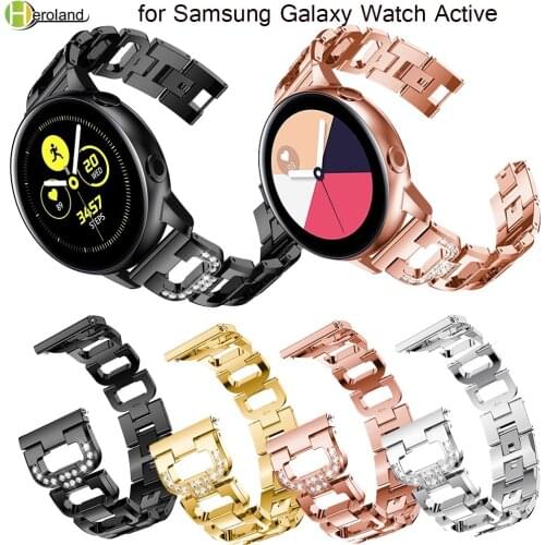 20mm Strap for Samsung galaxy Watch Active 40mm/galaxy Watch 42mm/Gear S2 Stainless Steel replacement Crystal Women wristband