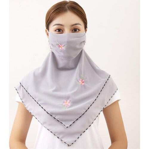 2020 Summer Face Mask Sun Protection Scarf Silk Hair Neck Bandana Shawls and Wraps Female Luxury Brand Scarves New Accessories