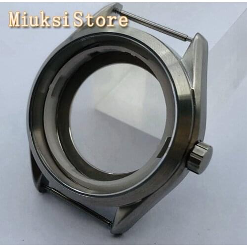 41mm brushed silver case sapphire glass watch case fit NH35 NH36 Miyota 82 series ETA2836 DG2813 3804 movement