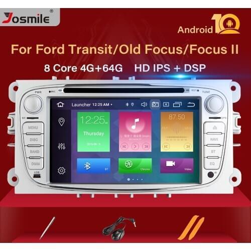 IPS DSP 2 Din Android 10.0 Car Radio Multimedia For Ford Focus 2 S-Max Mondeo MK4 Galaxy C-Max Stereo GPS Navigation DVD Player