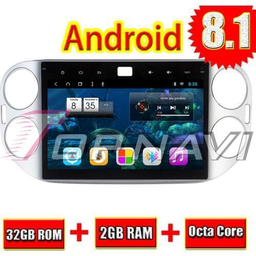 Car Auto Player GPS Navigation for VW Tiguan 2013 10.1'' Android 8.1 Video Topnavi Auto 2G 32G Stereo Audio Octa Core NO DVD