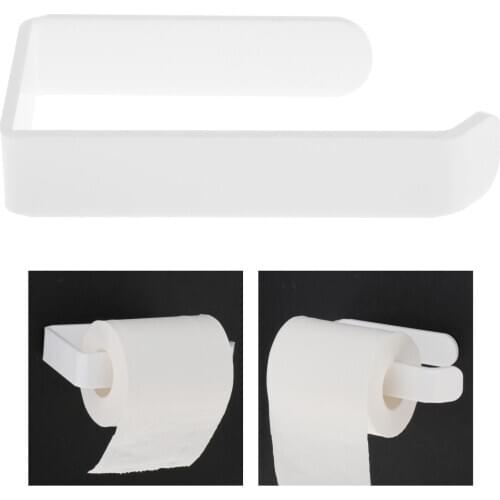 White Toilet Paper Holder Wall Mounted Paper Holder Tissue Roll Dispenser for Kitchen Washroom Bathroom Hotel