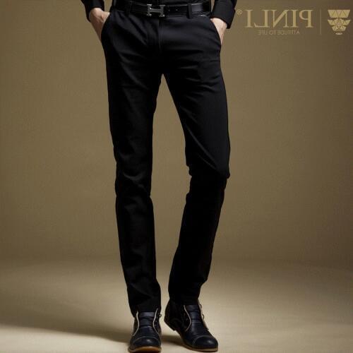 Free Shipping New fashion 2016 casual male Mens man business personalized spring Slim Pants Trousers black Metrosexual K6814
