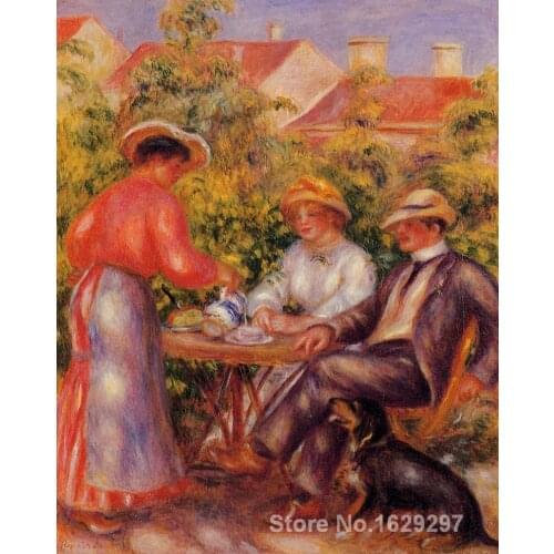 Large oil paintings for sale The Cup of Tea by Renoir Pierre Auguste Renoir canvas art Handmade High Quality