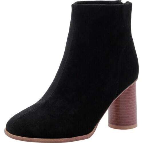 Big Size Simple round heel boots boots women shoes ankle boots for women ladies boots shoes woman winter