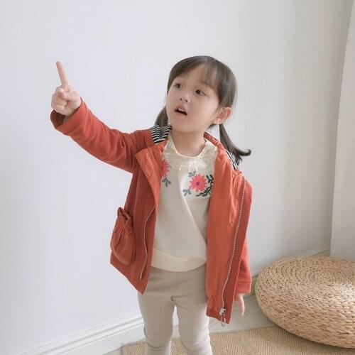 Girls Babys Coat Jacket Outwear 2021 New Spring Autumn Overcoat Top Zipper Cardigan Childrens Clothing