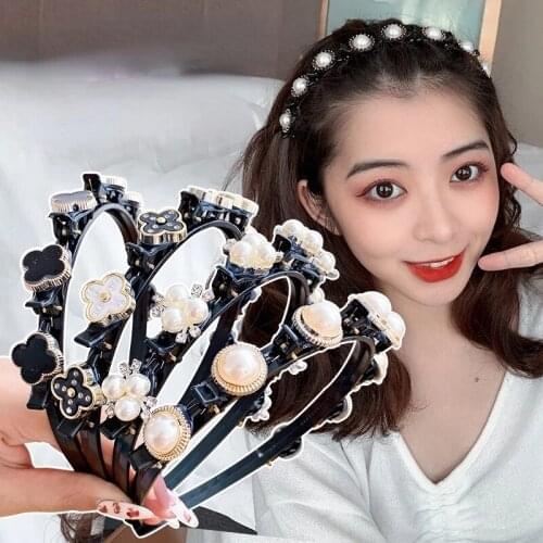 Double Bangs Hairstyle Hairpin Men Women Sports Hair Band Accessories Double Layer Bangs Hairstyle Headband bezel with clips