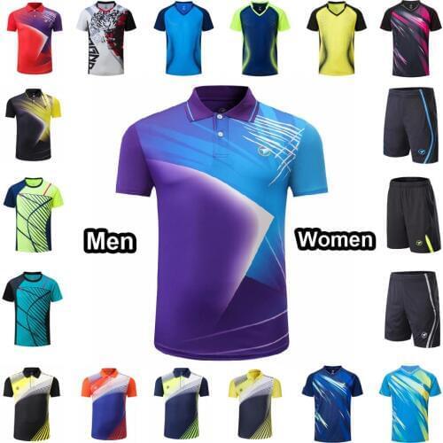 Men Women Tennis T Shirt Girls Boys Tee Shirt Tennis Sportwear Youth Badminton Kits Shorts Table Tennis Training uniform