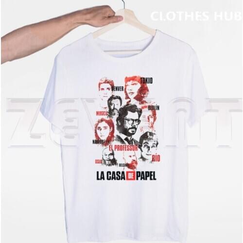 Mens La Casa De Papel Money Heist T Shirt Printed Tee House of Paper Bella Ciao T Shirt Gift Lacasa De Papel T Shirt Camiseta