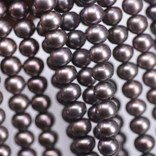 ICNWAY Natural AAA grade Round Freshwater Pearl 7mm Black for Silver 925 Jewelry Making Necklace Bracelet Earring