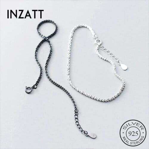 INZATT Real 925 Sterling Silver Minimalist Bracelet For Fashion Women Party Fine Jewelry Geometric Accessories Gift
