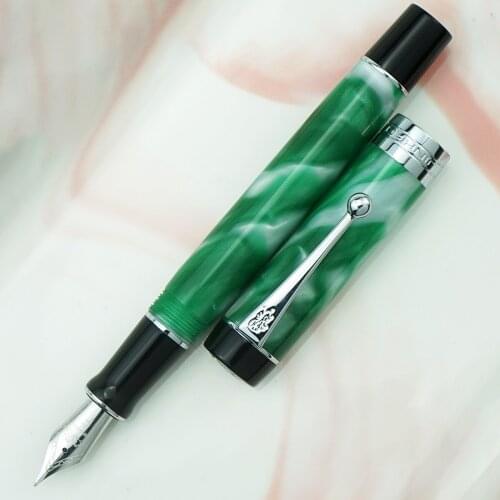 Jinhao 100 Centennial Resin Fountain Pen Ice Green EF/F/ 18KGP M/Bent Nib with Converter Writing Business Office Gift Ink Pen