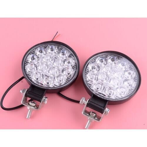 2Pcs Round LED Work Light Spot Lamp 42W 12V Fit for Truck Off Road Tractor ATV Motorcycle Accessories