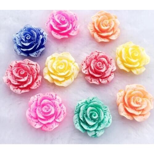 MIX 75pcs19mm Flower Shaped Resin Jewelry Accessories DIY crafts Rhinestone Scrapbook wedding party accessories-Z14A*5