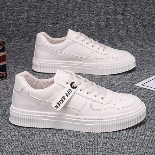 Men Shoes Leather 2021 Autumn High Quality Lace Up Fashion Sneakers Mens Casual Shoes Designer White Shoes Jordan Shoes Large