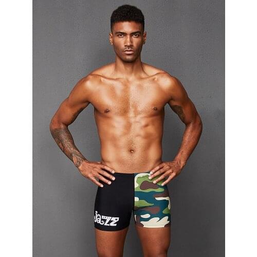 RTAAN mens swimming flat angle swimming trunks anti embarrassment drying large hot camouflage swimsuit Professional swimwear