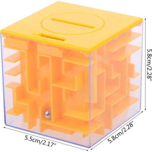 Novelty 3D Money Maze Bank Cube Puzzle Saving Coin Collection Case Box Brain Game Kids Toy Gift BX0D