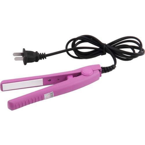 NewMini Travel Ceramic Hair Curl Straightener Flat Iron Perm Splint Perm Splint Perfect Touch-ups Shorter Layers Bangs 110V-220V