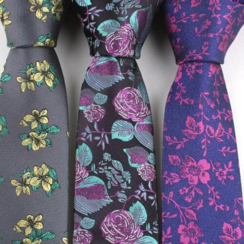 New Florals Tie For Men Women Silk 6cm Casual Flower Print Skinny Neck Tie For Wedding Party Classic Suits Daily Wear Tie