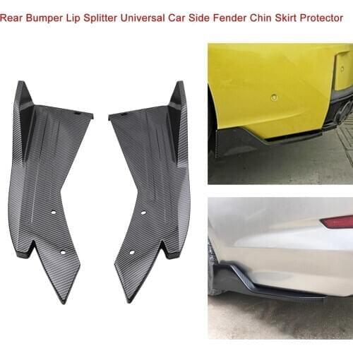 Rear Bumper Lip Splitter Carbon Fiber Universal Car Side Fender Fins Body Lip Spoiler Chin Skirt Protector Auto Car Accessories